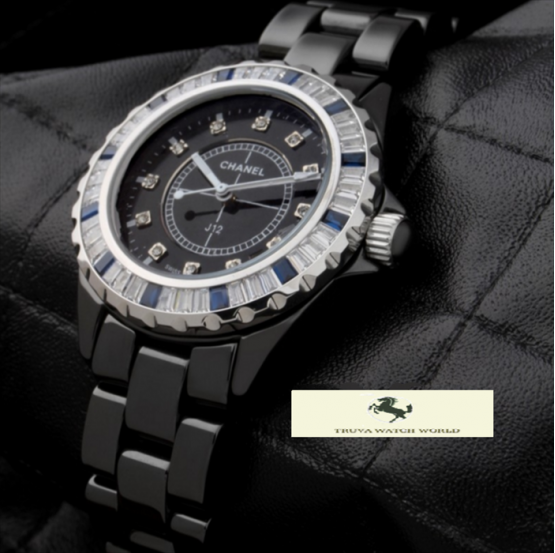 HK1297 CHANEL SİYAH SERAMİK TAŞLI BAYAN SAATİ